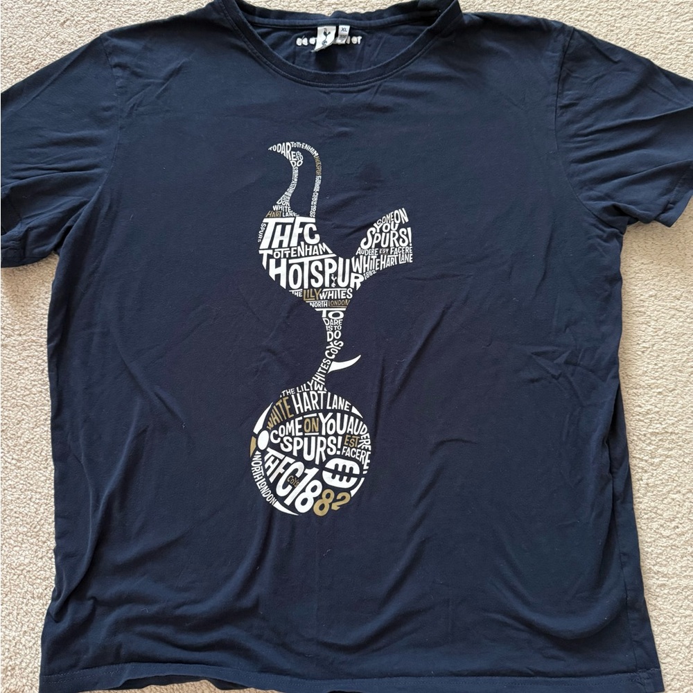 Tottenham Hotspur Navy Blue Short Sleeve Tee Size XL - Measurements in Pics
